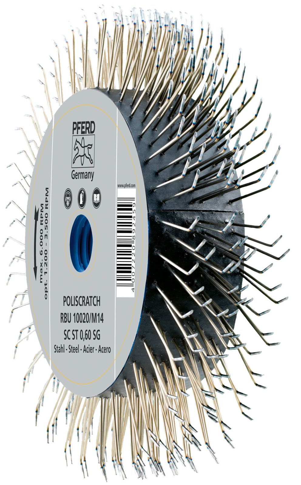 PFERD POLISCRATCH BRUSH POS RBU 10020/M14 SC ST 0.60 SG